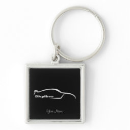 Skyline Silver Silhouette Premium Logo keychain