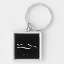 Skyline Silver Silhouette Premium Logo Keychain