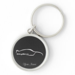 Skyline Silver Silhouette with faux Carbon keychain