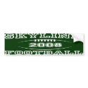 Skyline Spartan Football Bumper Sticker bumper stickers