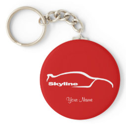 Skyline White Silhouette Logo keychain