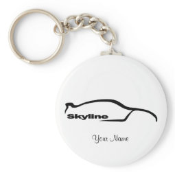 Skyline White Silhouette Logo keychain