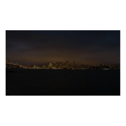 Skyline With Illuminated City Glow In Clouds On Sa Business Card Template (back side)