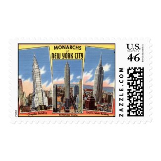 Skyscrapers of New York City Vintage stamp