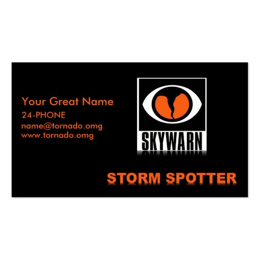 SKYWARN Storm Spotter Buisness Card Business Card Templates (front side)