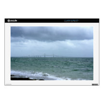 Skyway on a stormy day laptop skin