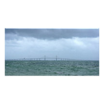 Skyway on a stormy day photo card