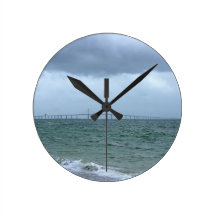 Skyway on a Stormy Day Wallclocks