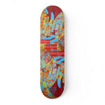 Slackers, Kings & Hooligans Red Abstract Skate Board Deck