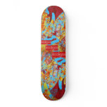 Slackers, Kings &amp; Hooligans Red Abstract Skate Board Deck