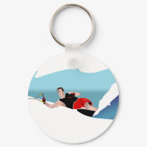 Slalom Waterskier Keychain by artisticsport Slalom Waterskier Keychain