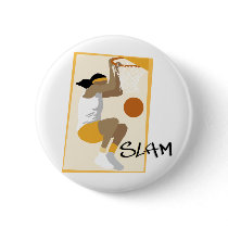 Slam Dunk Basketball Pinback Buttons
