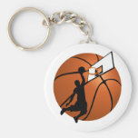 Slam Dunk Basketball Player w/Hoop on Ball Key Chain