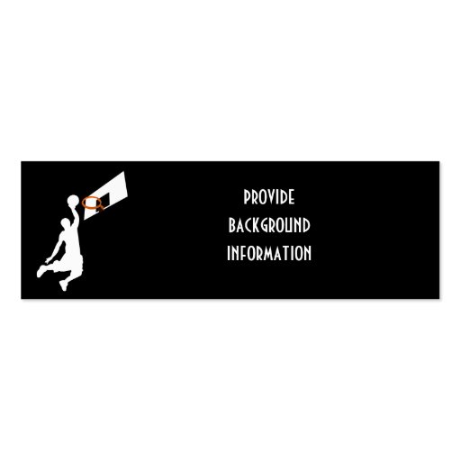 Slam Dunk Basketball Player - White Silhouette Business Card (front side)