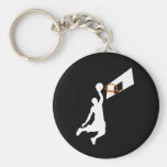 Slam Dunk Basketball Player - White Silhouette Key Chain