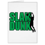 slam dunk text green and black greeting card