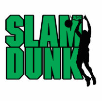 slam dunk text green and black cut outs
