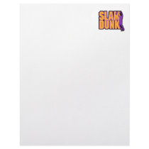 slam dunk text orange and purple letterhead template