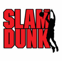 slam dunk text red and black acrylic cut outs