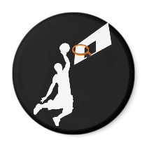 Slam Dunk White  Silhouette Magnet
