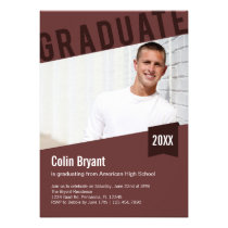 Slanted Photo Graduation Invitation invitations