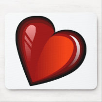 SLANTED RED CANDY APPLE HEART mousepads by jumpsoverthemoon SLANTED RED CANDY APPLE HEART mousepads