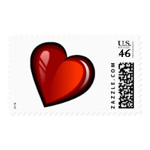 SLANTED RED CANDY APPLE HEART STAMP