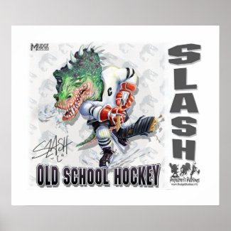 Slash Dinosaur Hockey Posters