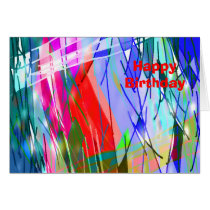 Slashes & Lines in Blues with Red Accent Cards