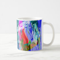Slashes & Lines in Blues with Red Accent Mug