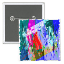 Slashes & Lines in Blues with Red Accent Pin