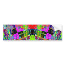 Slashes & Lines in Lime Green & Pink Bumper Sticker