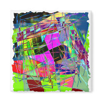 Slashes & Lines in Lime Green & Pink Refrigerator Magnets
