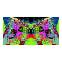 Slashes & Lines in Lime Green & Pink Posters