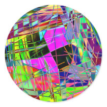 Slashes & Lines in Lime Green & Pink Stickers