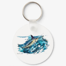 Slashing Marlin Jumping with Tuna keychains
