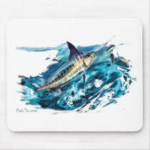 Slashing Marlin Jumping with Tuna mousepads