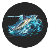 Slashing Marlin Jumping with Tuna stickers