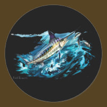Slashing Marlin Jumping with Tuna stickers