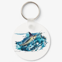 Slashing the Ocean-Feeding Marlin by FishTs.com keychains