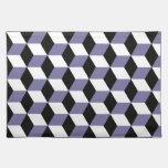 Slate, Black & White 3D Cubes Pattern placemats