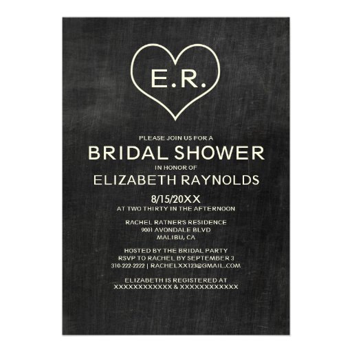 Slate Bridal Shower Invitations