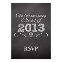 Slate Chalkboard Style Graduation Personalized Invitation