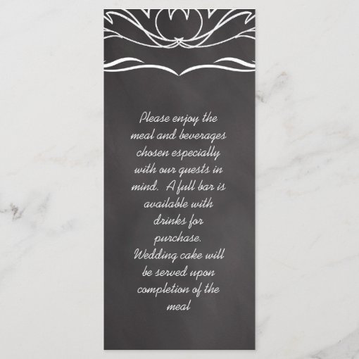 Slate Chalkboard Wedding Menu Zazzle