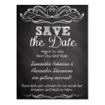 Slate Chalkboard Wedding Save the Date postcards