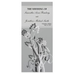 Slate Grey Floral Wedding Program rack cards