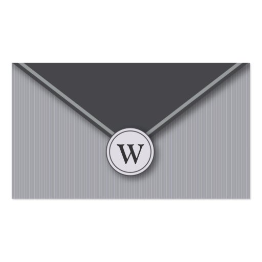 Slate Monogram Elegant Envelope Business Cards