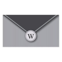 Slate Monogram Elegant Envelope Business Cards