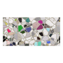 slate mosaic path photo greeting card