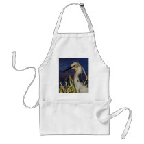 Slatey Egret rare avian bird aprons by Rowood Slatey Egret rare avian bird aprons